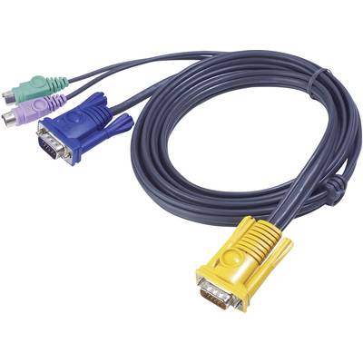 ATEN KVM Cable [1x SPHD-15 plug - 2x PS/2 plug, VGA socket] 3.00 m Black 