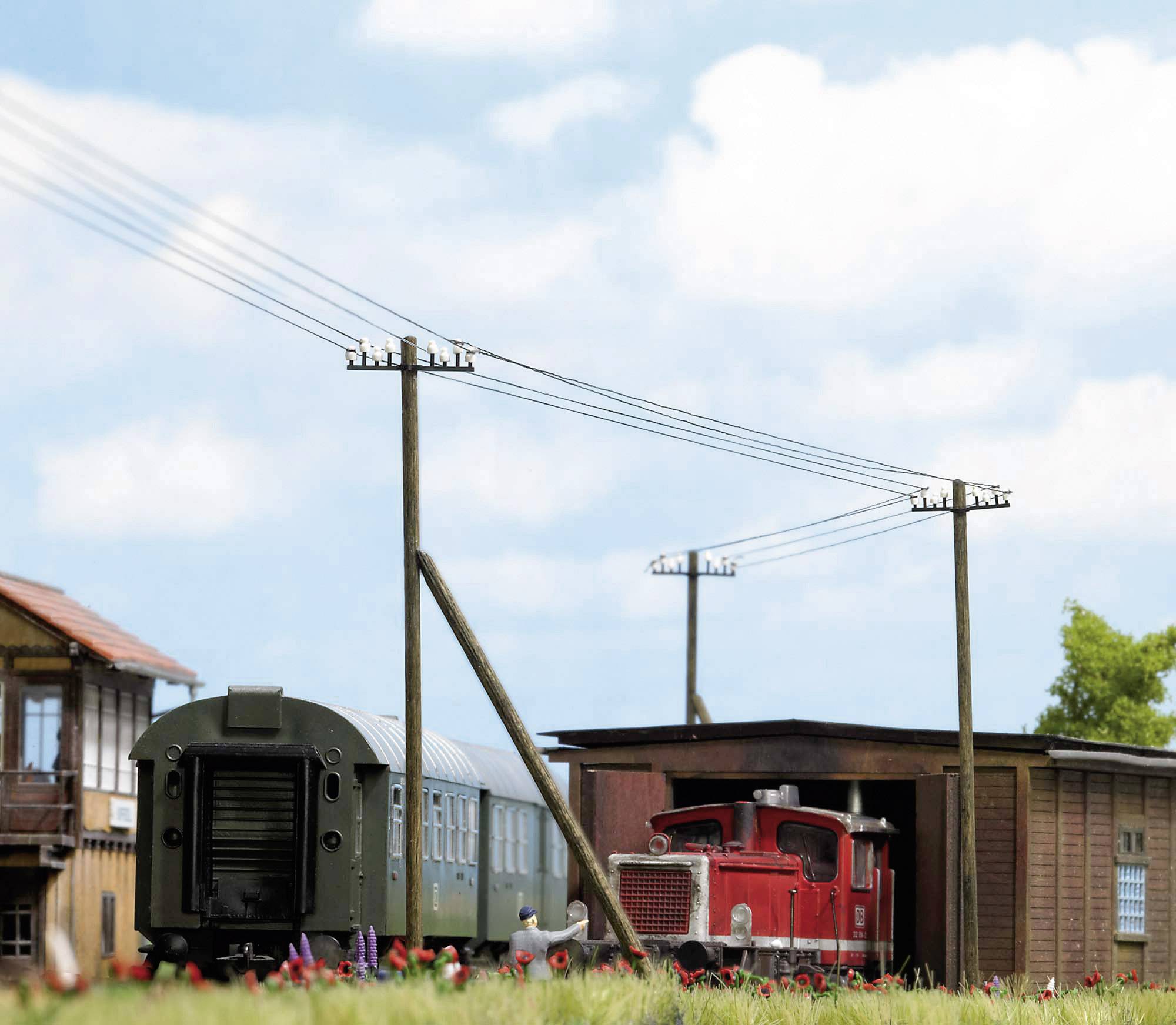 Busch 1499 H0 8 telegraph poles Assembly kit-1