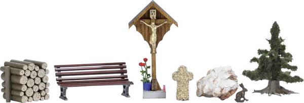 Busch  1148 H0 Wayside cross and accessories Assembled