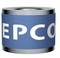 A blue tin with a silver lid and the blurred lettering 'EPCOR'.