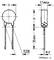 Diagram of an electronic component (Thermistor), showing front and side views with dimensional specifications in millimetres.