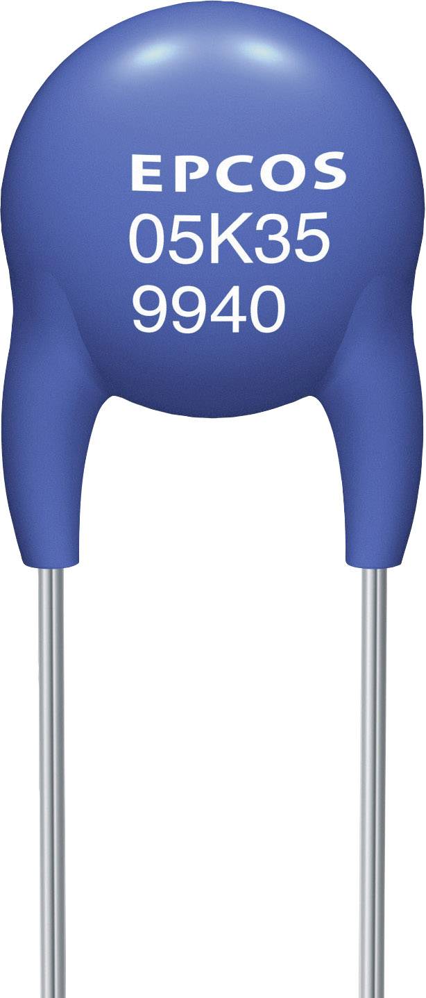 Blue Epcos thermistor with prints 'EPCOS', '05K35' and '9940', two connections at the bottom.