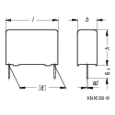 Thomsen 1 pc(s) MKP thin film capacitor Radial lead 0.33 µF 275 V AC 20 % 22.5 mm (L x W x H) 26 x 8.5 x 18 mm-1