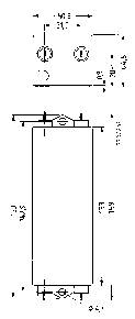 Technical drawing of a rectangular container with dimensions and labels in millimetres on the sides.