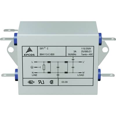 TDK B84113CB110 EMI filter flame retardant 250 V AC 10 A 3.6 mH (L x W x H) 159 x 50.8 x 44.5 mm 1 pc(s) 