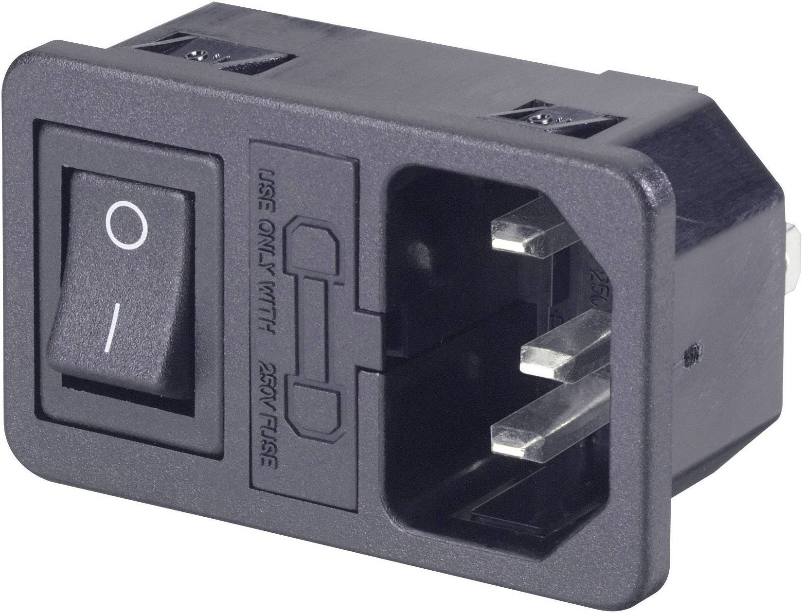 501637 IEC connector Plug, vertical mount Total number of pins: 2 + PE 10 A Black 1 pc(s)