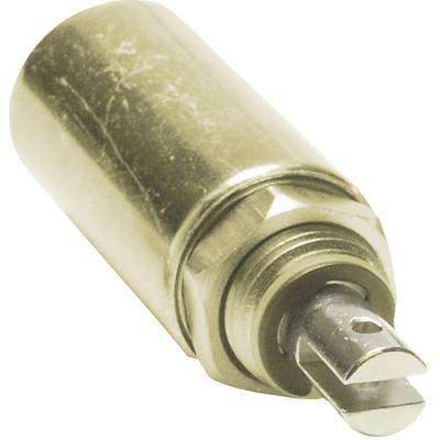 A brass pin tumbler cylinder in a cylindrical shape, suitable for doors or cabinets, with a visible keyway and rotary mechanism.