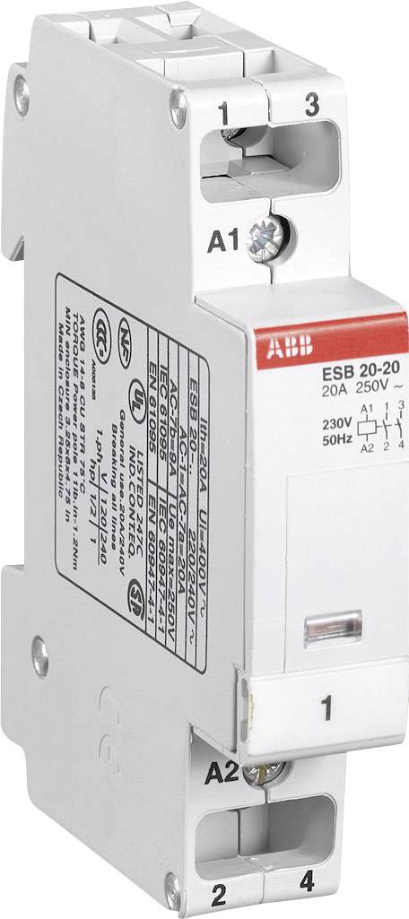 230 V AC/ Dc Abb ESB20-11N-06 Contacteur D'Installation 20 A 1S/1Ö