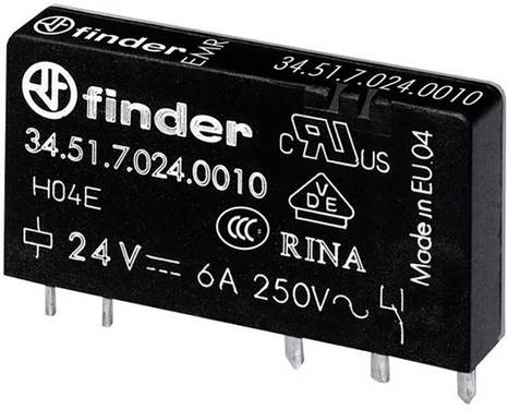 Finder 34.51.7.012.0010 PCB relay 12 V DC 6 A 1 change-over 1 pc(s)