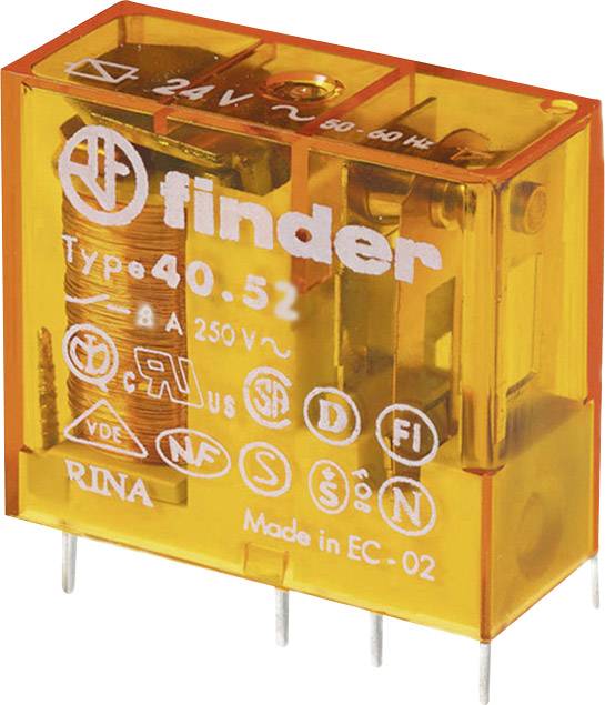Finder 24 VDC Relay 8A 250V 40.52S Socket 95.95.3