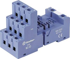 Finder 92.03 Relay socket  Compatible with series: Finder 62 series Finder 62.31, Finder 62.32, Finder 62.33 (L x W x H) 91.3 x 40 x 60.9 mm  1 pc(s)