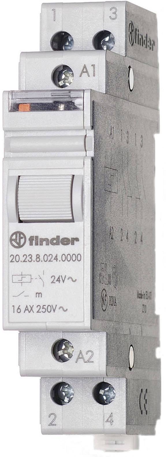 Finder 20.23.8.230.4000 16A Modular Step Relay 20.23.8.230.4000 230 V AC N/A 16 A (AC1) 4000VA/(AC15) 750 VA