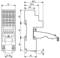Wiring diagram of an electrical relay with dimensions in millimetres. Shows connection points and mounting elements on the side.