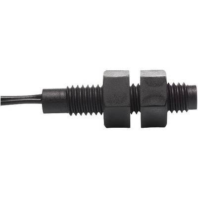 A black cylindrical plug with a ribbed housing and two connectors.