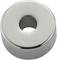 Silver, disc-shaped magnet with a central hole.