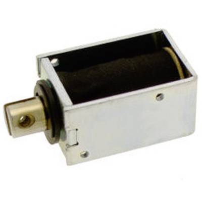 A rectangular magnetic iron core, partially exposed and mounted in a metal housing, shows the piston on one side.