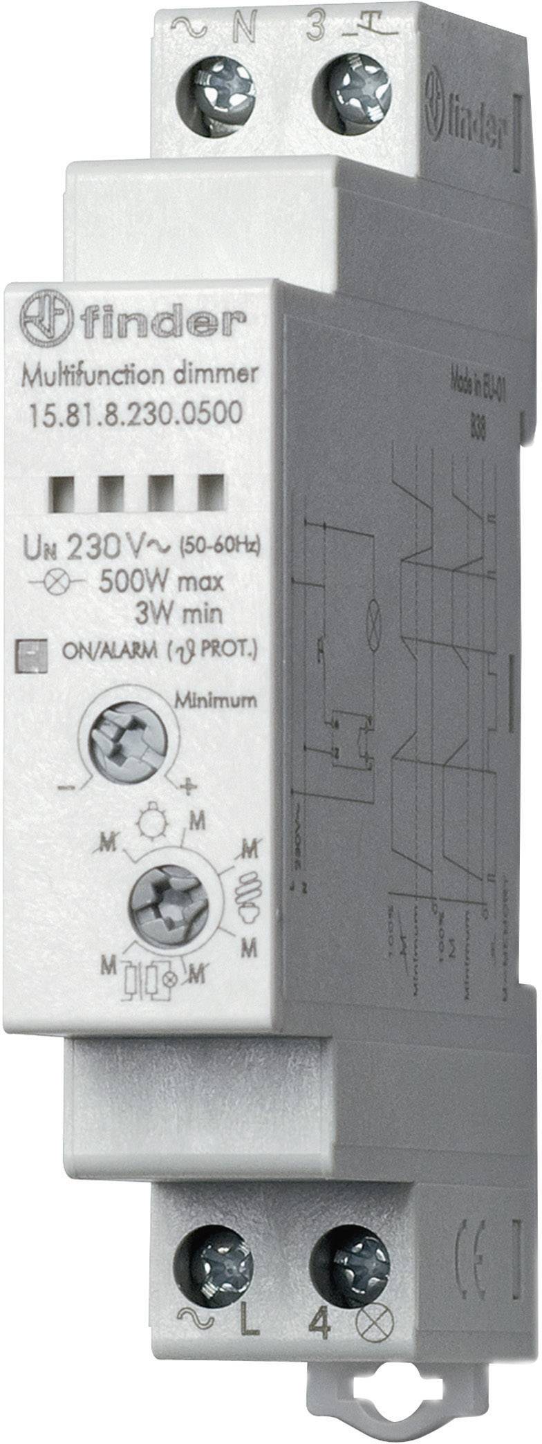 Rail-mount dimmer DIN rail Finder 15.81.8.230.0500 1 maker 230 V AC 500 W 1 pc(s)