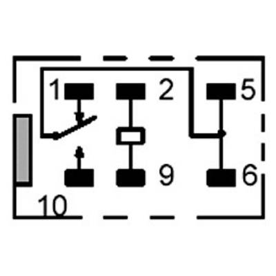 'Circuit diagram with numbered squares and lines showing electrical connections between various components in a system.'