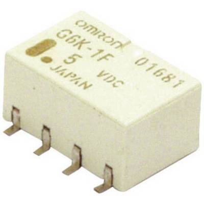 A white electronic component with terminals, labelled 'OMRON G6K-1F 5VDC JAPAN 01681'. Suitable for electrical circuits.