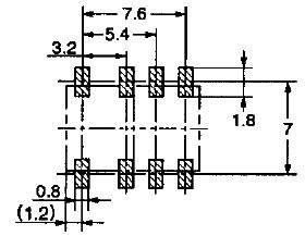 Technical drawing of a mechanical component with dimensions; measurements in millimetres, horizontal and vertical distances marked.