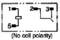 Circuit diagram of a relay with five terminals. Terminals 1 and 5 form the coil, the others are the switching contacts. No polarity.