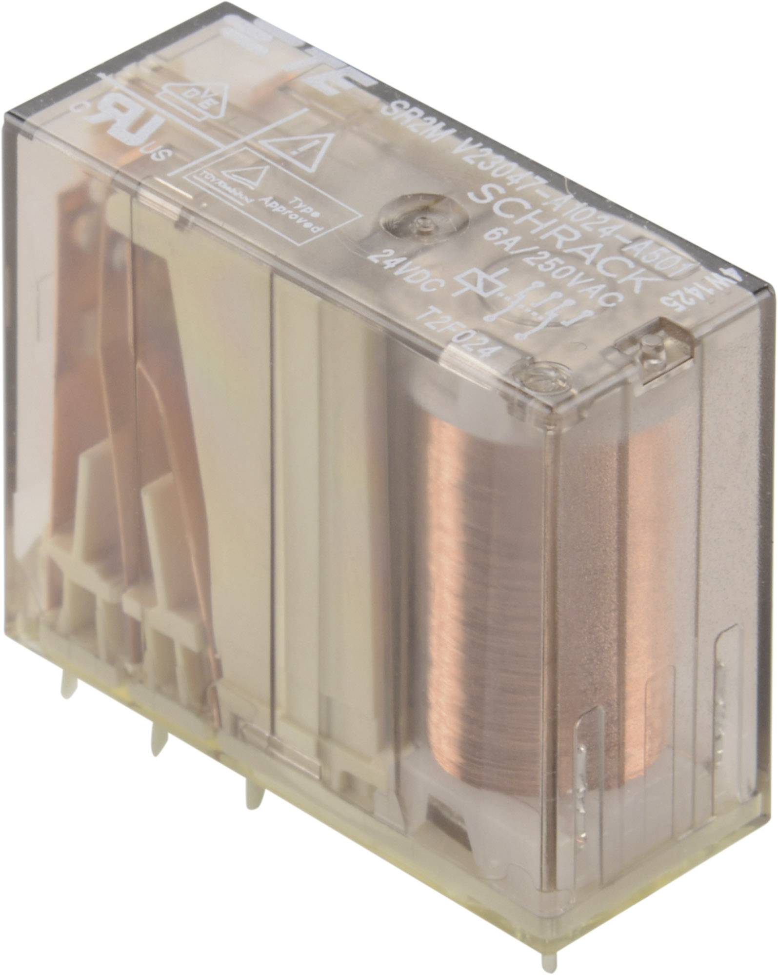 TE Connectivity V23047-A1024-A501 PCB relay 24 V DC 6 A 2 change-overs 1 pc(s)