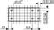 Technical drawing of a rectangular component with dimensions and hole pattern. Dimensions: 2.7 x 5.0 cm; hole diameter 0.13 cm.