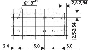 Technical drawing of a rectangular object with dimensioned side lengths. Numbers and symbols mark dimensions and positions.