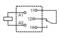 Circuit diagram of a relay module with terminals A1, A2, 11, 12 and 14, controlling a switching contact.