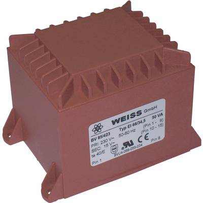 Weiss Elektrotechnik 85/422 PCB mount transformer 1 x 230 V 1 x 12 V AC 50 VA 4.17 A 
