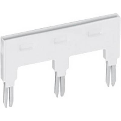 White plastic connector with three metal pins arranged in a row. Used for electrical connection of components.<br><br>Note: The translation is already in British English, so no changes were necessary.