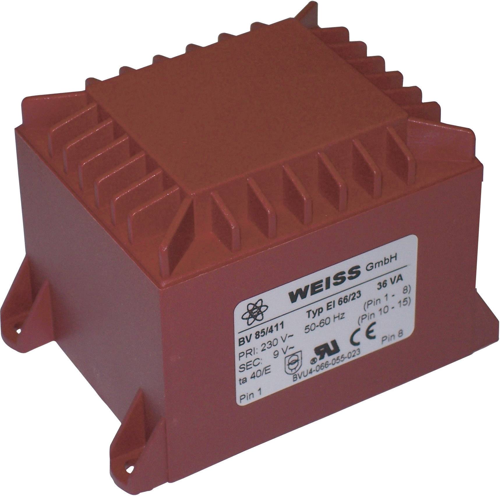 Image of Weiss Elektrotechnik 85/413 PCB mount transformer 1 x 230 V 1 x 15 V AC 36 VA 2.40 A