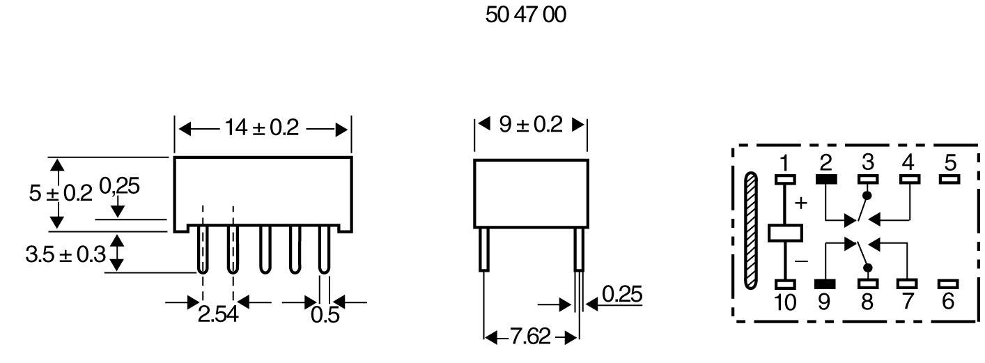 Takamisawa A5WK5V PCB relay 5 V DC 1 A 2 change-overs 1 pc(s)-1