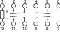 'A simple electrical circuit diagram with twelve nodes and a rectangle symbolising resistance. Lines connect node pairs.'