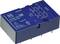 Blue electric relay with the label 'SF4D-DC 24V', rated at 6A 250V AC, manufactured in Germany; pins located at the bottom.