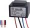 Transformer with label 'WHITE', Primary: 230 V, Secondary: 12 V DC, 0.625 A. Four cables: blue, brown, black, red.