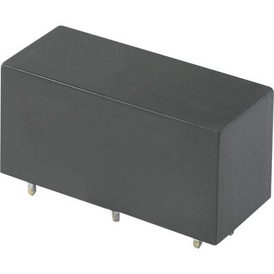A black, rectangular electrical component with three metal terminals on its underside.