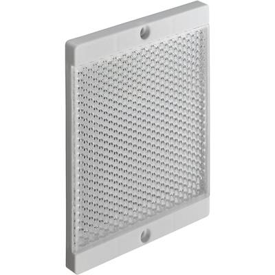 A rectangular reflective plastic sheet with a honeycomb-like surface and two mounting holes at the top and bottom.