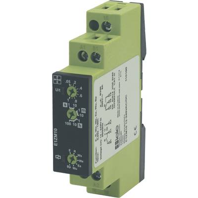 A green electronic timer with multiple rotary controls and connection options, suitable for electrical control systems.