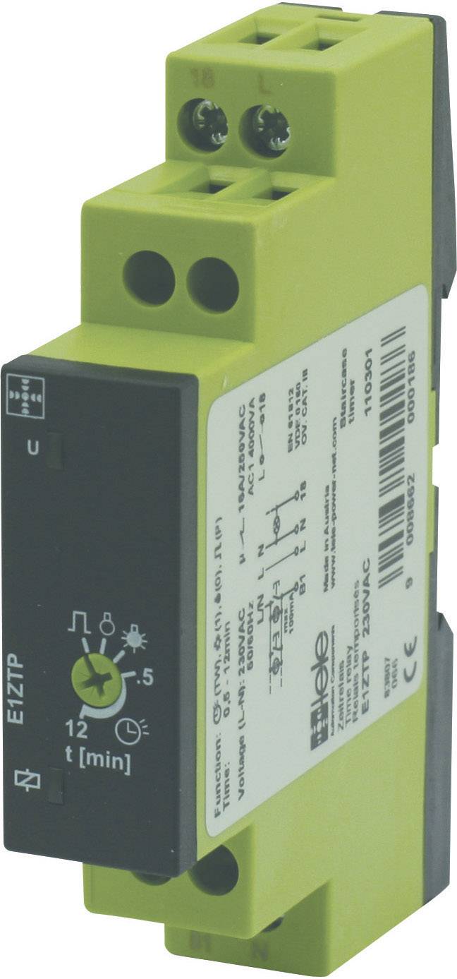 tele 110301 E1ZTP 230V AC Staircase multiway switch Multifunction 1 pc(s) Time range: 0.5 - 12 min 1 change-over