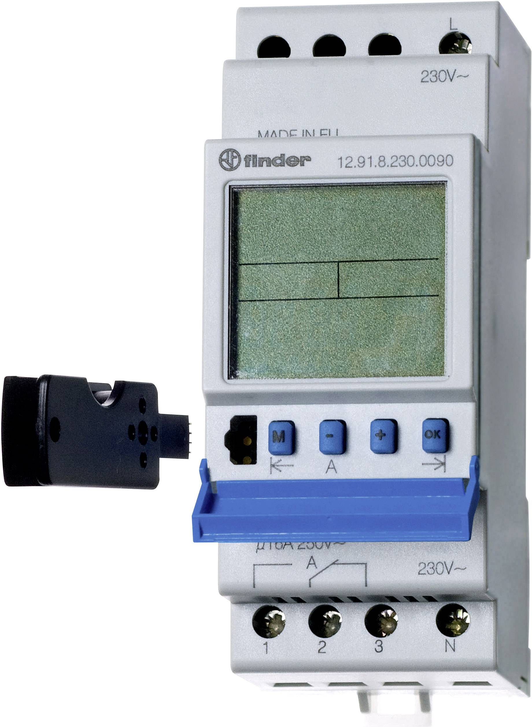 Finder 12.91.8.230.0090 DIN rail mount timer 230 V AC Weekday settings