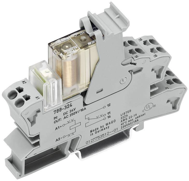 WAGO 788-346 Relay component Nominal voltage: 24 V DC Switching current (max.): 8 A 2 change-overs 1 pc(s)