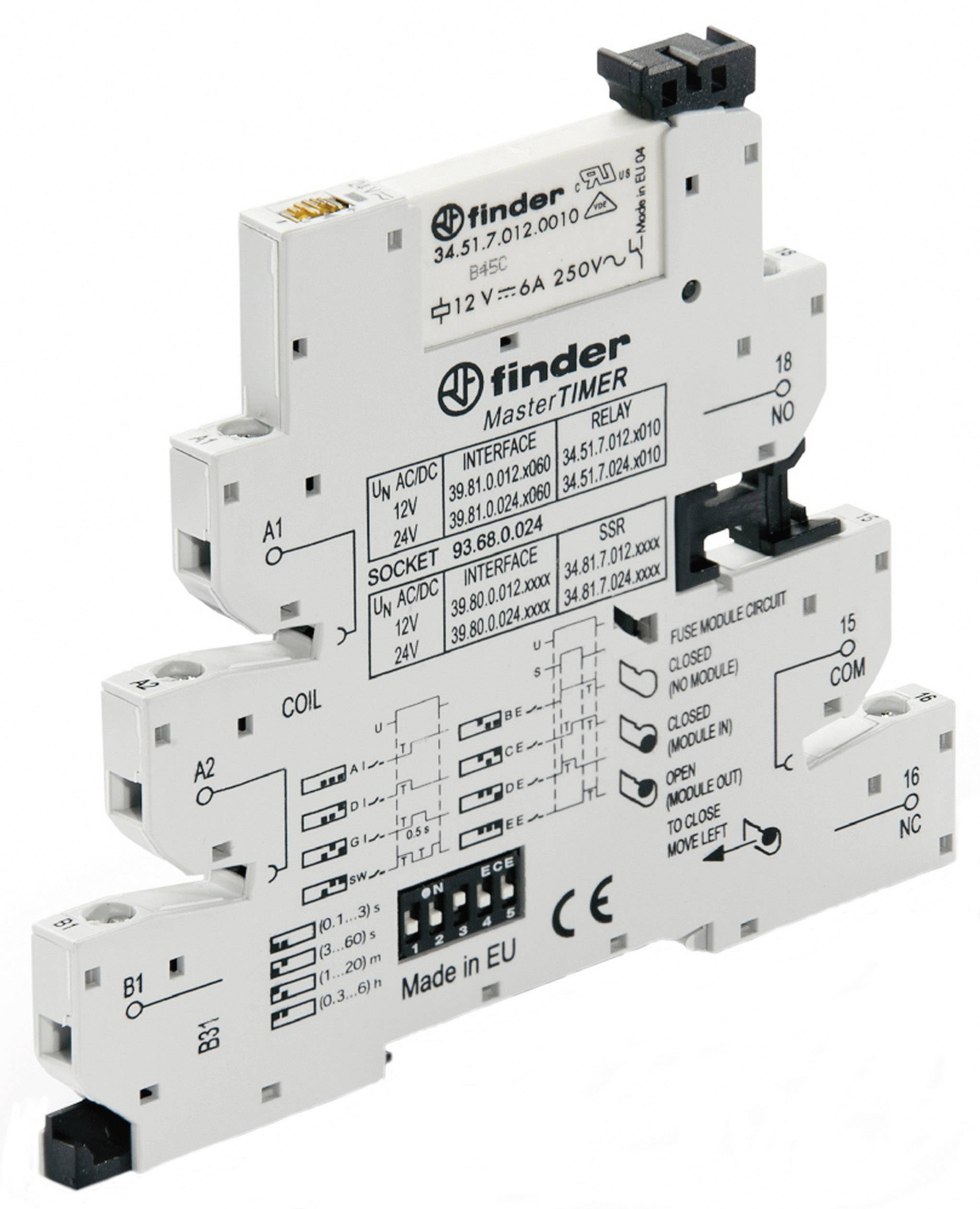 Finder 39.81.0.012.0060 Crossbar switch 12 V DC, 12 V AC 6 A 1 change-over 1 pc(s)