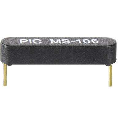 Black electronic component with 'PIC MS-106' inscription, featuring two gold-coloured connection pins.