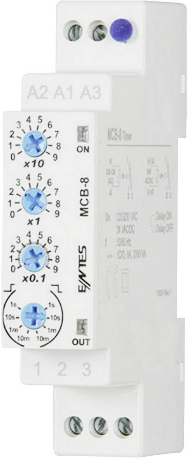 ENTES 101584 MCB-8 TDR Multifunction 24 V DC, 24 V AC, 230 V AC 1 pc(s) Time range: 0.1 s - 30 h 1 change-over