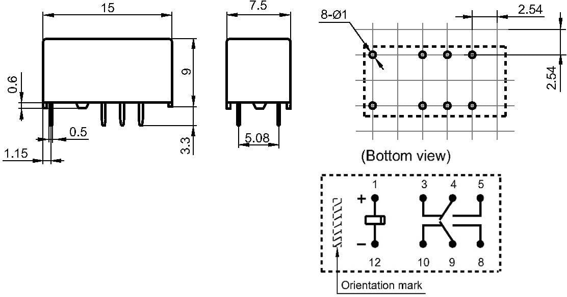 Hongfa HFD3/024 PCB relay 24 V DC 2 A 2 change-overs 1 pc(s) | Conrad.com