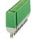 Green electronic plug modules in a row, with metal contacts visible underneath. Suitable for industrial use in control cabinets.