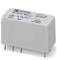 A white, rectangular relay with metal pins at the bottom. Technical specifications such as '10A/250V' are printed on the top surface.