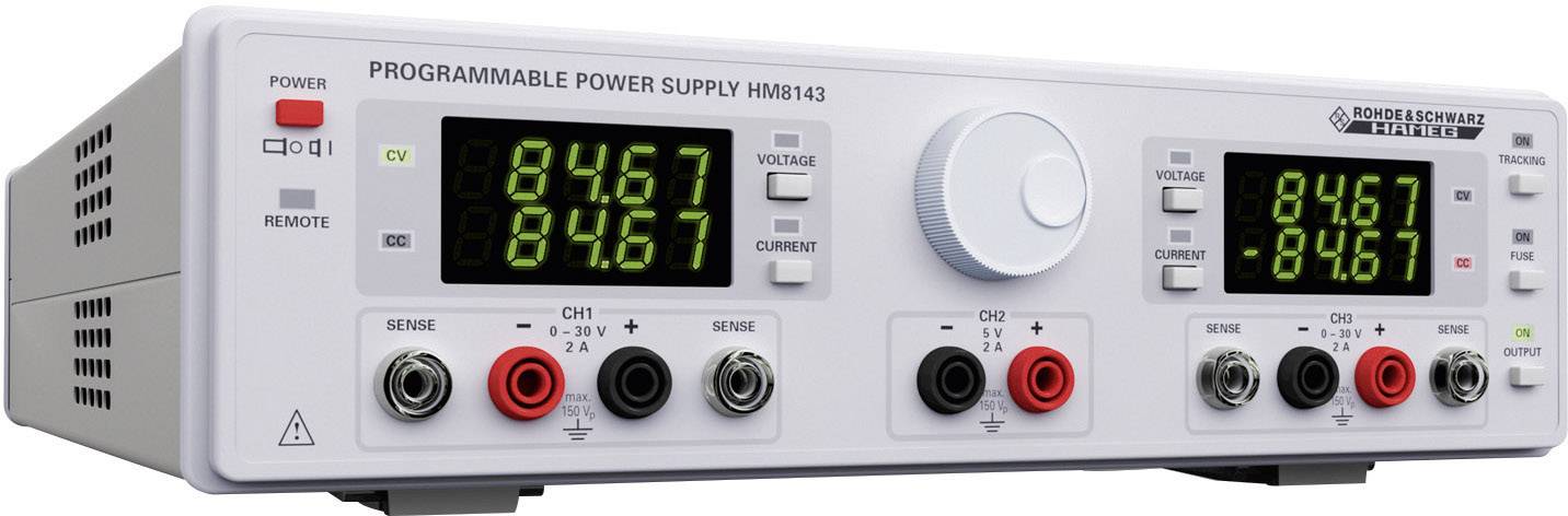 Rohde & Schwarz HM8143 Bench PSU (adjustable voltage) 0 - 30 V DC 0 - 2 A 130 W USB , RS232 programmable No. of outputs 3 x