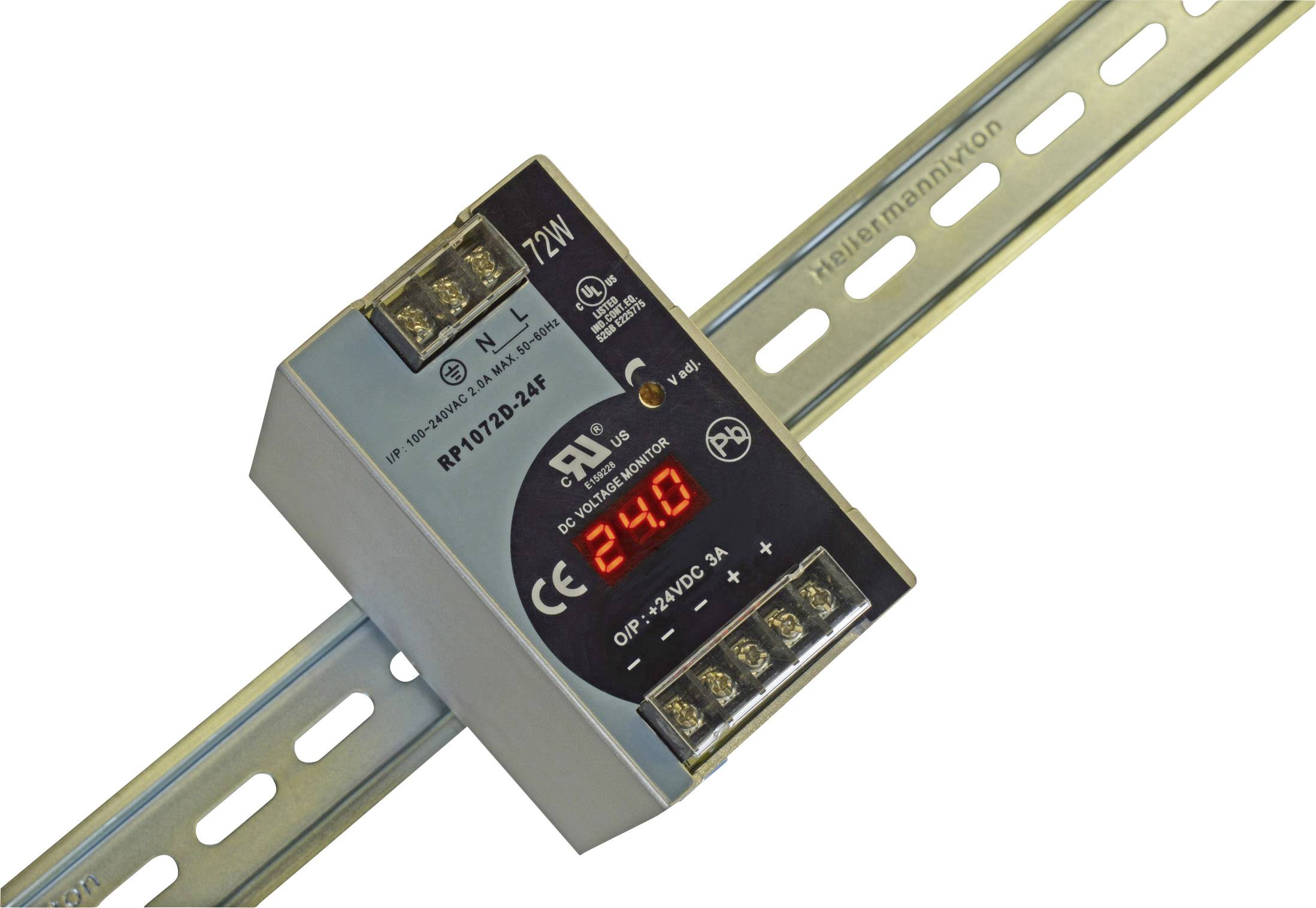 Dehner Elektronik DRP07 2D-12FTN Rail mounted PSU (DIN) 12 V DC 6 A 72 W No. of outputs:1 x Content 1 pc(s)-2